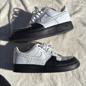 Vintage Nike Air Force 1 White and Black Athletic Shoes